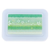 タカギ産業  弁当容器 B-504 [本体]ワイン [蓋]透明・京ちりめん(グリーン)  1023199 100枚(10枚×10)（直送品）