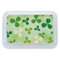 タカギ産業  弁当容器 B-608A [本体]赤07 [蓋]透明・クローバー(グリーン) 1025199 100枚(10枚×10)（直送品）