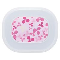 タカギ産業  弁当容器 BR-601 [本体]ワイン 透明：クローバー(ピンク) 1305099 100枚(10枚×10)（直送品）
