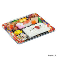 リスパック 弁当容器 バイオデリカ まんてん80-6B K-おり千代赤 RHBF366 1袋(50個)（直送品）