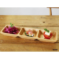 トーダイ 食器・皿 V-070 ブナ 長角プレート 3ツ仕切り 3510070V 1袋(1個)（直送品）