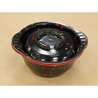 青葉紙業 麺・スープ容器 KD-170 黒まきえ内赤セット 272080 1袋(40個)（直送品）