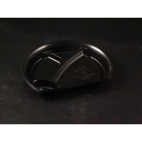 リスパック 弁当容器 バイオデリカ 郷味 半月22-2B K-黒 RHBJ631 1袋(50個)（直送品）