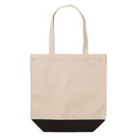 United Athle エコバッグ 1460-01 キャンバストートバッグ ナチュラル・ブラック M 14600135202 1袋(1個)（直送品）