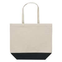 United Athle エコバッグ 1460-01 キャンバストートバッグ ナチュラル・ブラック L 14600145202 1袋(1個)（直送品）