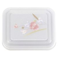 タカギ産業  弁当容器 ハーフライス [本体]ストーン [蓋]透明・胡蝶蘭 1051499 100枚(10枚×10)（直送品）