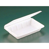リスパック 弁当容器 折り蓋 中 白 RLBE050 1袋(50個)（直送品）