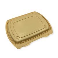 リスパック 弁当容器 バイオデリカ シェルBOX80-2 クラフトB RHDT307 1袋(25個)（直送品）
