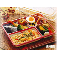 タカギ産業 弁当容器 TSR-80-60夢彩ごぜん柄付 透明蓋付 350065 1袋(50個)（直送品）