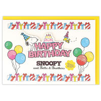 日本ホールマーク お誕生日祝い グリーティングカード 立体 スヌーピーと兄弟2 1枚