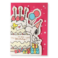 日本ホールマーク お誕生日祝い グリーティングカード オルゴール カットケーキ スヌーピー2 1枚