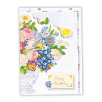 日本ホールマーク お誕生日祝い グリーティングカード 立体 HACパープルフラワーズ2 1枚