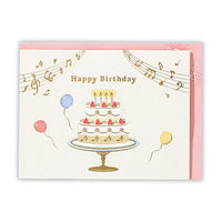 日本ホールマーク お誕生祝い グリーティングカード 立体 シャイニー・ミュージック ケーキ2 1セット（6枚）
