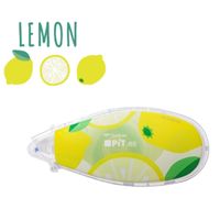 トンボ鉛筆【PIT】 テープのり ピットエアーミニ 本体 限定柄 レモン PN-CASG10L 1個