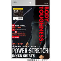 おたふく手袋 オタフク JW-174 黒 L ストレッチ クルーネック 1枚（直送品）