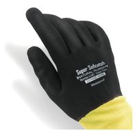 おたふく手袋 オタフク A-367ソフキャッチ ウォームオールコート 黒×黄 L A-367 1双