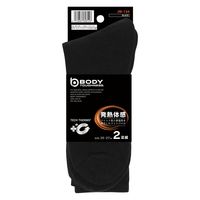 おたふく手袋 オタフク JW-134黒BTサーモソックス フットパイル先丸2P　1組（直送品）