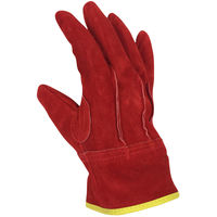 小野商事 牛床革手袋 オイル加工 内綿付き レッド M 朱雀 AG4813 AG4815M 1双（直送品）