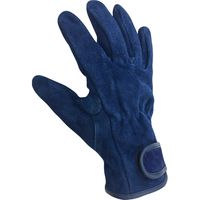 小野商事 牛床革手袋 オイル 内綿 マジックテープ 青 AG4833 1双