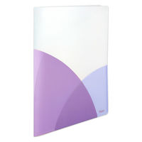 プラス スリムホルダーファイル パスティ A4タテ 4ポケット ブルーベリーパープル 紫 クリアファイル 固定式 98863 2冊