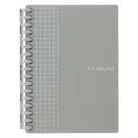 リヒトラブ ヒラクノ（hirakuno） ツイストノート（リングノート） A6 5mm方眼 シルバー N1671-26 2冊