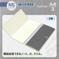 プラス　ノート　カ.クリエ　A4×1/3　NSシリーズ　5mm方眼　ブラック　黒　77762