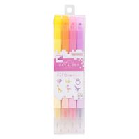 四角マーカー dot e pen（ドット・エ・ペン）4色セットA S4541782 5個 サンスター文具