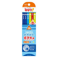 かきかたえんぴつ　低学年用　ippo（イッポ）　2B　三角軸　ブルー系　MP-SEPM04-2B　2個（2B鉛筆×20本、赤鉛筆×4本）　トンボ鉛筆