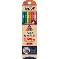 かきかたえんぴつ　低学年用　ippo（イッポ）　2B　三角軸　ナチュラル　MP-SENN04-2B　1個（2B鉛筆×10本、赤鉛筆×2本）　トンボ鉛筆