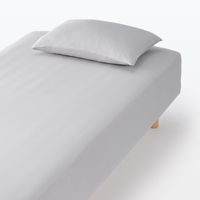 無印良品 綿混 フィットする ボックスシーツ SS-S 80-100×200×18-28cm用 グレー 良品計画