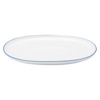無印良品 日常の器 オーバルプレート 大 ブルーライン 約30×21.5cm 1セット（2個） 良品計画
