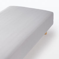 無印良品 綿混 フィットする ボックスシーツ SS-S 80-100×200×18-28cm用 グレー 1セット（2枚） 良品計画