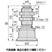 日本ピスコ 真空パッド VPMA25RUー4J 1セット(5個)（直送品）