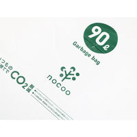 nocoo 容量表記 白半透明 ゴミ袋 環優包装 90L 1パック（100枚入）日本サニパック