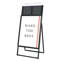 常磐精工 ポスターグリップスタンド看板カタログケース付(屋外用) A1片面ブラック ウエイトアーム・水タンクセット（直送品）
