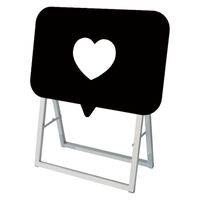 常磐精工 ポップルスタンド看板シルエット 60×45片面ブラック　いいね形（ハート） ウエイトアーム・水タンクセット（直送品）