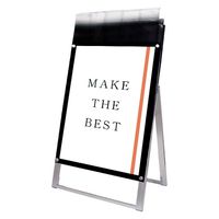 常磐精工 ポスター用スタンド看板マグネジ パンフレットケース付 A1片面ブラック(屋外用) ウエイトアーム・水タンクセット（直送品）