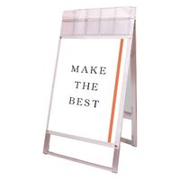 常磐精工 ポスター用スタンド看板マグネジ パンフレットケース付 A1両面ホワイト(屋外用) ウエイトアーム・水タンクセット（直送品）