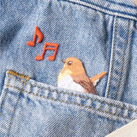 ヒサゴ 鳥刺繍ワッペンコマドリ UTN203 5個（直送品）