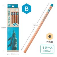 トンボ鉛筆 かきかた鉛筆ハローネイチャー2 イルカB KB-KHNDL2-B 1ダース(12本入)