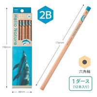 トンボ鉛筆 かきかた鉛筆ハローネイチャー2 イルカ2B KB-KHNDL2-2B 1ダース(12本入)