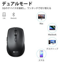 Bluetoothマウス 静音モデル USBレシーバー接続対応 Type-C充電式 ワイヤレス 無線マウス 1個 ブラック