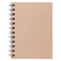 無印良品 植林木ペーパー裏うつりしにくいダブルリングノート A7　48枚 6mm横罫 ベージュ 1セット（5冊） 良品計画