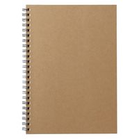 無印良品 植林木ペーパー裏うつりしにくいダブルリングノート A5　48枚 7mm横罫 ベージュ 1セット（5冊） 良品計画