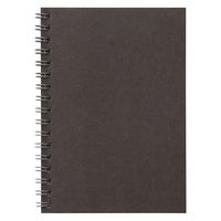 無印良品 植林木ペーパー裏うつりしにくいダブルリングノート A6　48枚 6mm横罫 ダークグレー 1セット（5冊） 良品計画