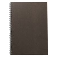 無印良品 植林木ペーパー裏うつりしにくいダブルリングノート A5　48枚 7mm横罫 ダークグレー 1セット（5冊） 良品計画