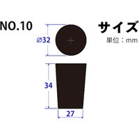 コクゴ フッ素ゴム栓 黒 24-7998-09 1個（直送品）