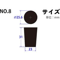 コクゴ フッ素ゴム栓 黒 24-7998-07 1個（直送品）
