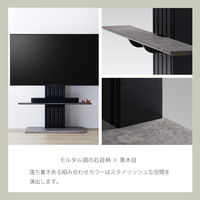 朝日木材加工 壁寄せテレビ台 ピラスト 幅1000×奥行470×高さ1128mm 石目×ブラック PLW-1210TV-BK 1台（直送品）