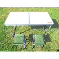 池商 折畳式アウトドアテーブル120cm&チェア付き GR-H1006 1セット（直送品）